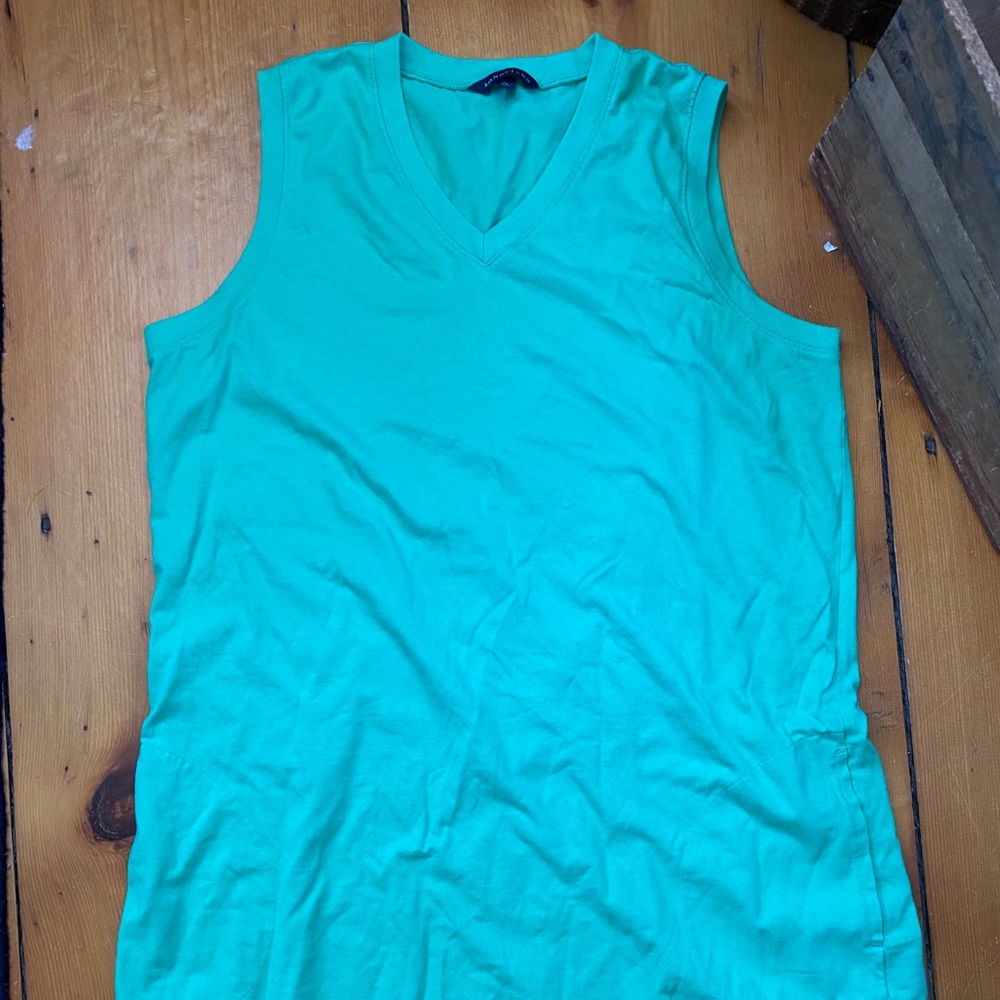 Land’s End  Green cotton V Neck Sleeveless Midi Dress